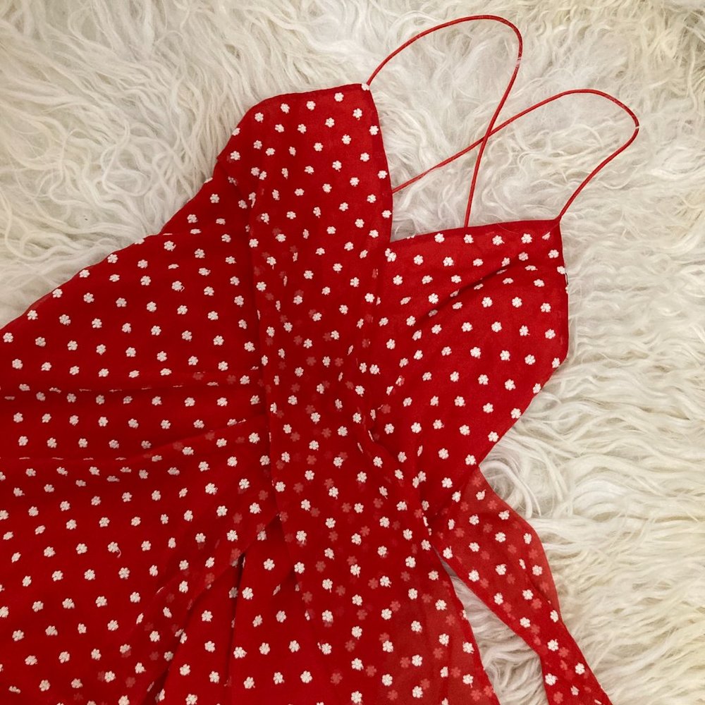 ALICE + OLIVIA Katie Floral Wrap Front Minidress - Picture 10 of 15